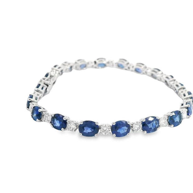 Sapphire and Diamond Bracelet in 18k white gold