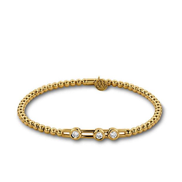 Hulchi Belluni Stretch Diamond Bracelet in 18k Yellow Gold