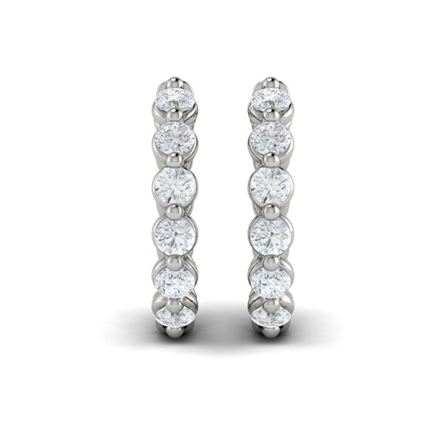 VLORA Diamond Hoop Earrings in 14K White Gold with 0.63cts