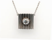 Plateau Jewelers Louver Diamond Necklace in 14k white gold. .30 ct