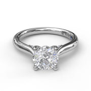 Fana Solitaire Engagement Ring With Decorated Bridge