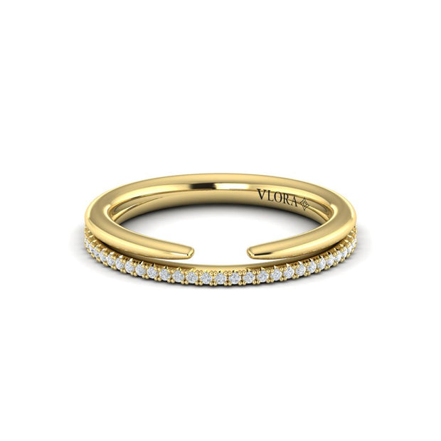 Vlora Open Pave' Diamond Band in 14k Yellow Gold