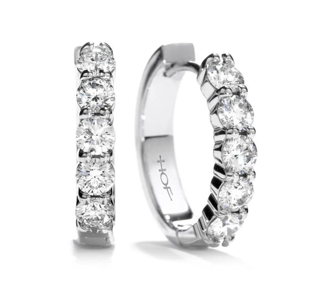 Hearts On Fire Mini Hoop Earrings in 18k white gold