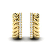 Vlora Bravela Twisted Double Hoop Earring in 14k Yellow Gold