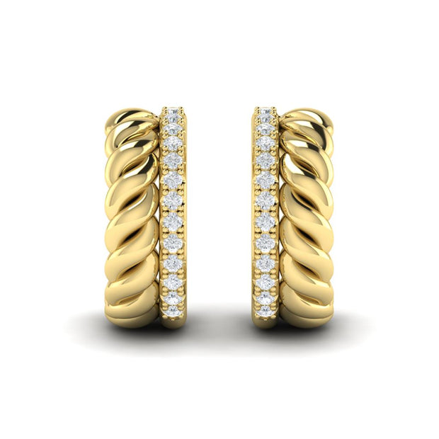Vlora Bravela Twisted Double Hoop Earring in 14k Yellow Gold