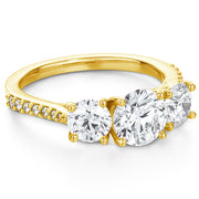 0.91 ctw. Camilla 3 Stone Diamond Engagement Ring in 18K Yellow Gold
