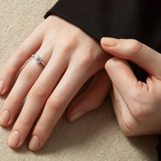 0.18 ctw. Camilla HOF Engagement Ring - Dia Band in 18K White Gold