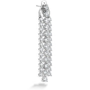 7.67 ctw. Cascade Stiletto Earring 3 Row in 18K White Gold