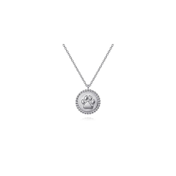 Gabriel Paw Print Pendant Necklace in Sterling Silver