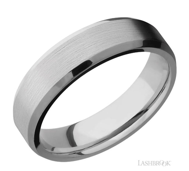 Lashbrook Designs bevel band with satin finish in titanium
