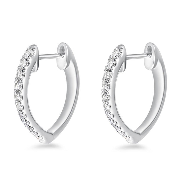 Memoire Imperial Diamond Huggies in 18K White Gold with 0.29-0.34ctw
