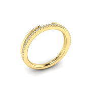 Vlora Open Pave' Diamond Band in 14k Yellow Gold