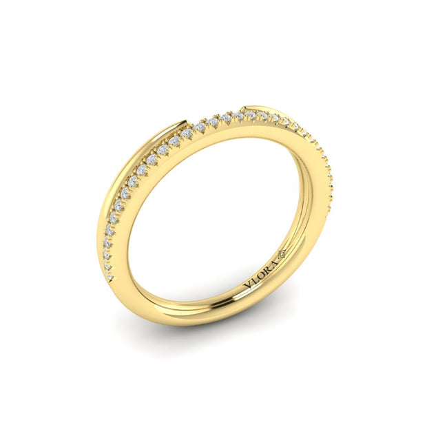 Vlora Open Pave' Diamond Band in 14k Yellow Gold