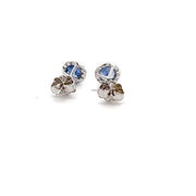 Sapphire and Diamond Stud Earrings in 14k white gold