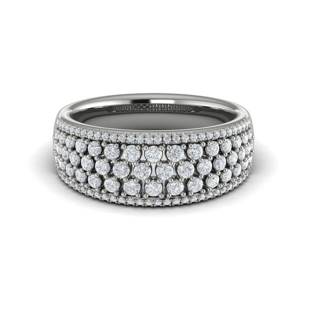 VLORA Diamond Row Ring in 14K White Gold