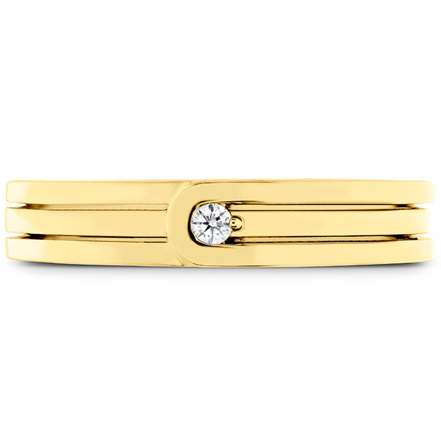 0.03 ctw. Coupled Encompass Triple Row Band 4mm in 18K Yellow Gold