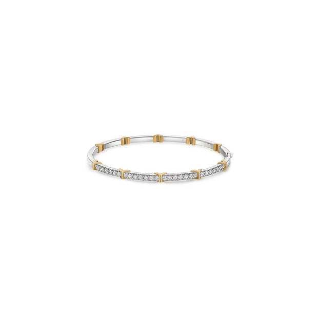 Hearts On Fire Coply Half Pave' Diamond Bangle Bracelet in 18k two-tone