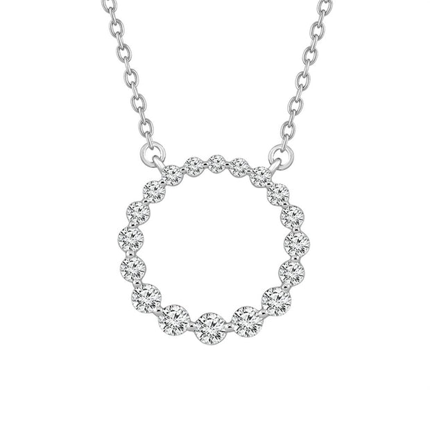 IDD Graduated Diamond Circle Pendan