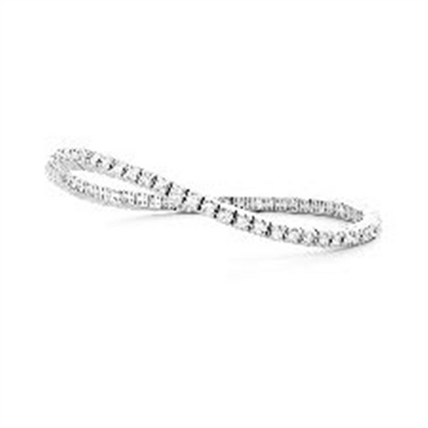 Facet Diamond Stretch Bracelet in 14k white gold.