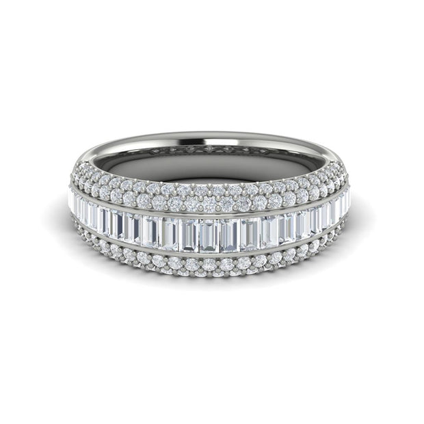 VLORA Diamond Baguette Band in 14K White Gold