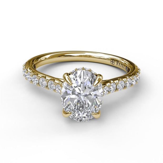 Fana Diamond Engagement Ring In 14K Two Tone With Accented Diamonds