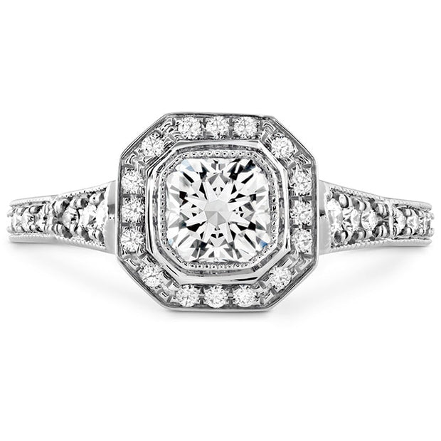0.3 ctw. Deco Chic DRM Halo Engagement Ring in Platinum