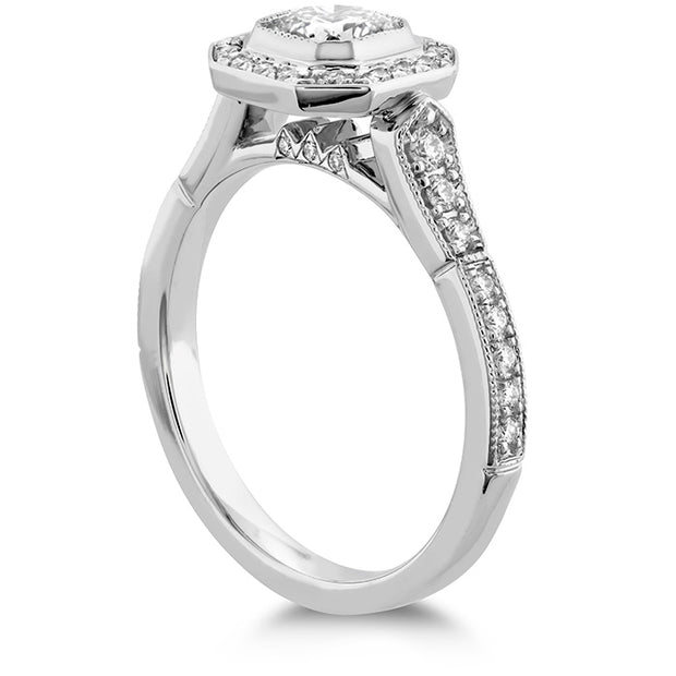 0.3 ctw. Deco Chic DRM Halo Engagement Ring in 18K White Gold