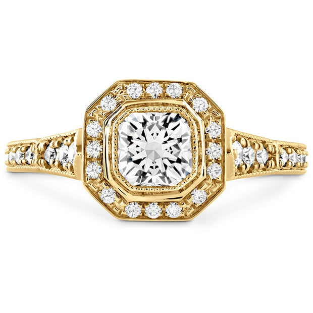 0.3 ctw. Deco Chic DRM Halo Engagement Ring in 18K Yellow Gold