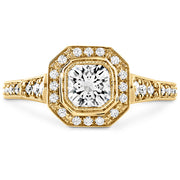 0.3 ctw. Deco Chic DRM Halo Engagement Ring in 18K Yellow Gold