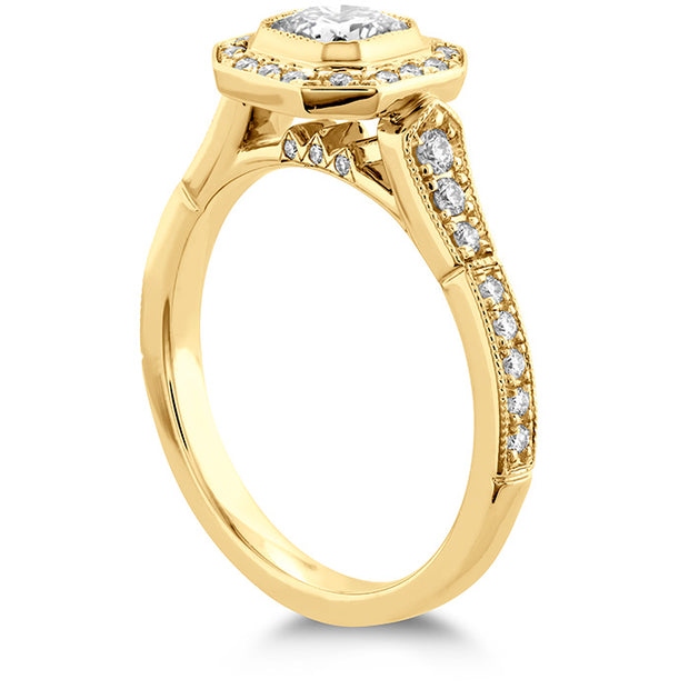 0.3 ctw. Deco Chic DRM Halo Engagement Ring in 18K Yellow Gold