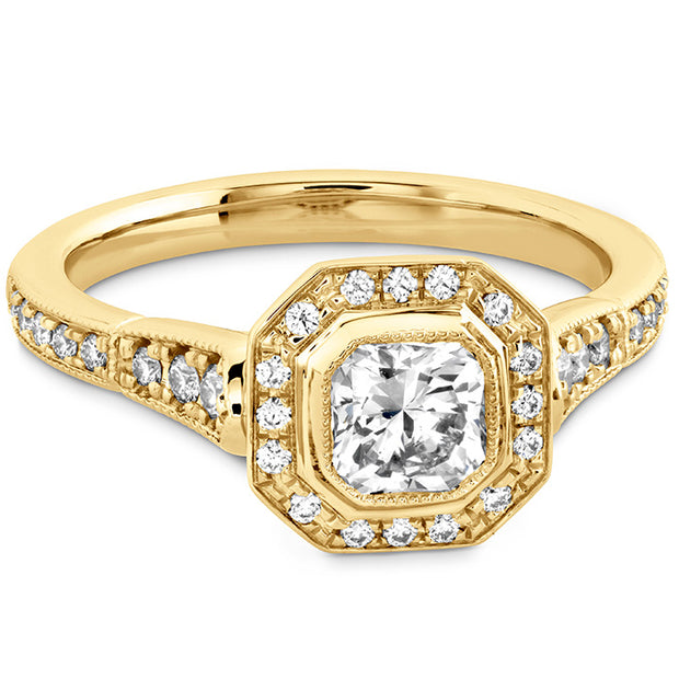0.3 ctw. Deco Chic DRM Halo Engagement Ring in 18K Yellow Gold