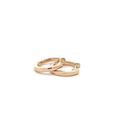 Diamond Hoop Earrings in 14k yellow gold.  .164 ct