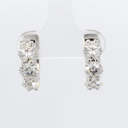 Plateau Jewelers Diamond Hoop Earrings in 14k White Gold. 3.00 ctw