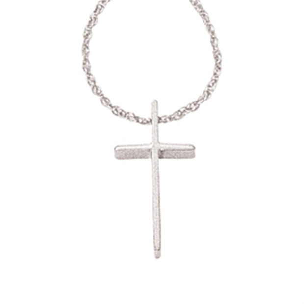 SS small swedged cross with chain