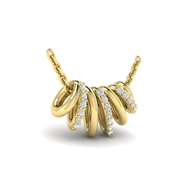 Vlora Diamond Spiral Pendant in 14k Yellow Gold