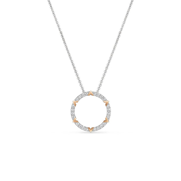 Hearts On Fire Copley Pave' Diamond Pendant Necklace in 18k two-tone Gold