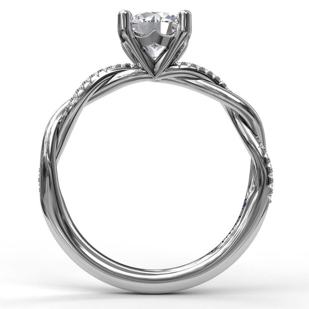 Fana Twist Diamond Engagement Semi-Mount in 14k White Gold