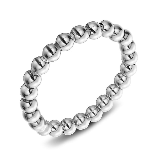 Hulchi Belluni Stretch Beaded Ring in 18K White Gold