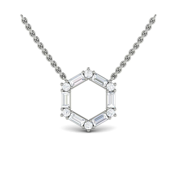 VLORA Diamond Pendant in 14K White Gold with 0.54cts.