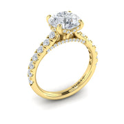 Vlora Bridal Classic Engagement Ring with a Round center stone featuring 0.84 total carats of accent Diamonds