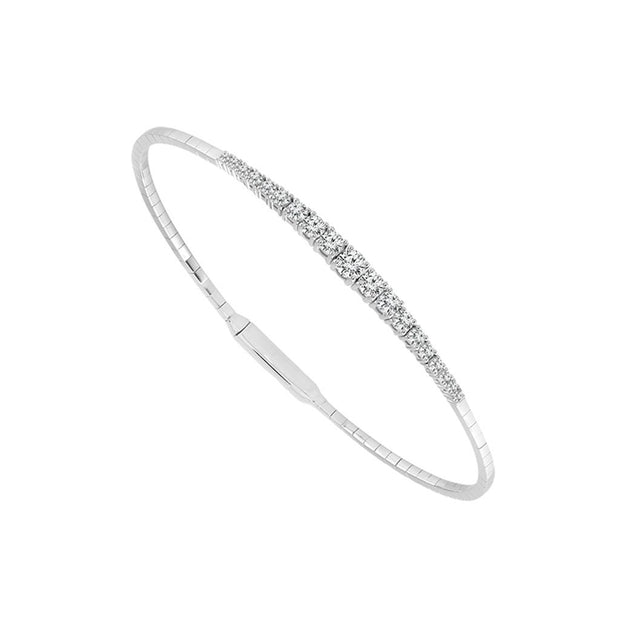 IDD Diamond Bangle Bracelet in 14k White Gold  .86 ctw  G-H/SI-2