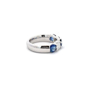 Plateau Jewelers Sapphire and Diamond Band in 14k White Gold
