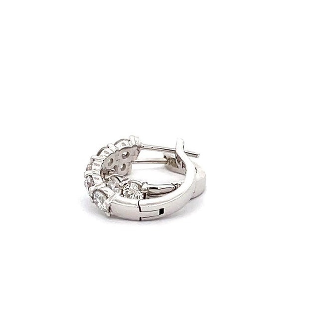 Plateau Jewelers' Diamond Hoop Earrings in Platinum. (15mm diameter x 3.1mm wide)  1.134 ctw