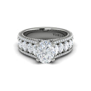 Vlora Diamond Semi-Mount Ring With Round And Oval Side Stone In 14K White Gold And 1.78Cts
