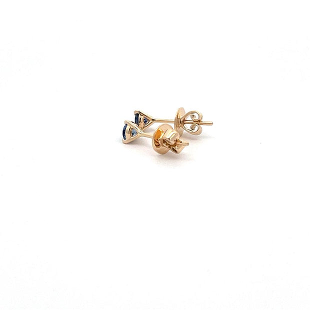 Round Blue Sapphire Stud Earrings