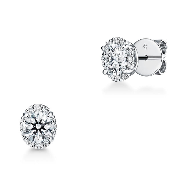 Hearts on Fire Elipse Diamond Earrings with 1.05ctw