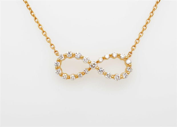 Diamond Infinity Necklace in 14k Yellow Gold