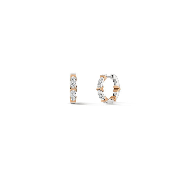 Hearts On Fire Copley Pave' Diamond Hoop Earrings (small) in 18k two-tone Gold