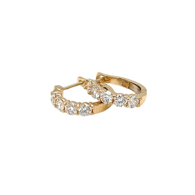 Plateau Jewelers' Diamond Hoop Earrings in 14k yellow gold