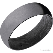 7 mm wide Domed Tantalum band featuring a Forged Carbon Fiber sleeve.